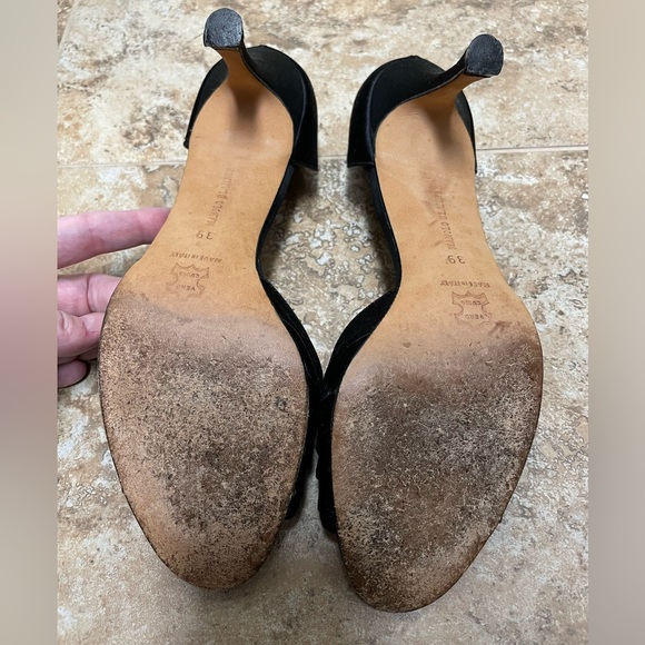 Manolo Blahnik black satin Sedaraby D’Orsay heels size 39 - Picture 6 of 13